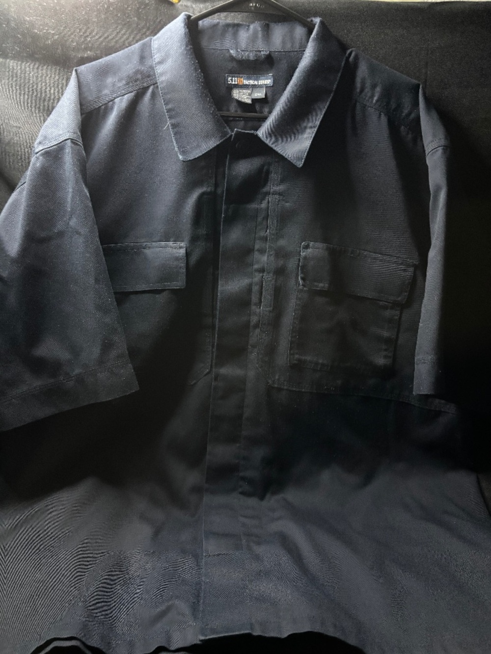 5.11 Tactical Shirt Mens 2XL Dark Navy Vented Short Sleeve Button Up Workwear.